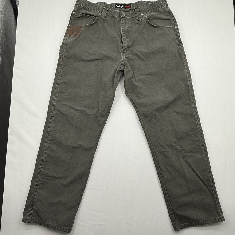 Wrangler Men's RIGGS Workwear 100% Cotton Ripstop Green Work Pants 38x32